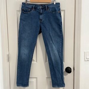 GAP Slim Taper Jeans Mens 32x28 Blue Medium Wash Denim‎ Casual Stretch Everyday